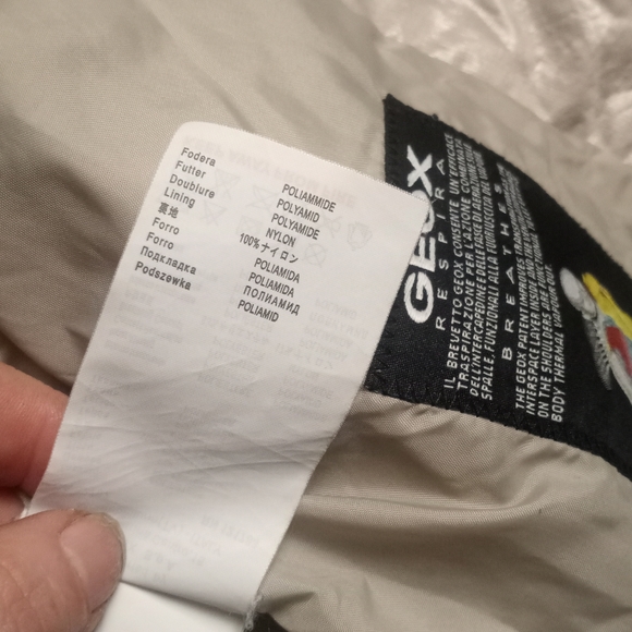 Final Sale - GEOX Respira Shimmery Khaki Pleated Windbreaker Jacket - Picture 6 of 9